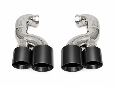 Fabspeed Deluxe Quad Style Tips, Satin Black. Porsche 957 Turbo / Turbo S (2008-2010) - 95511125150, 95511125250, 95511125171, 95511125271 - FS.POR.957T.QDTB